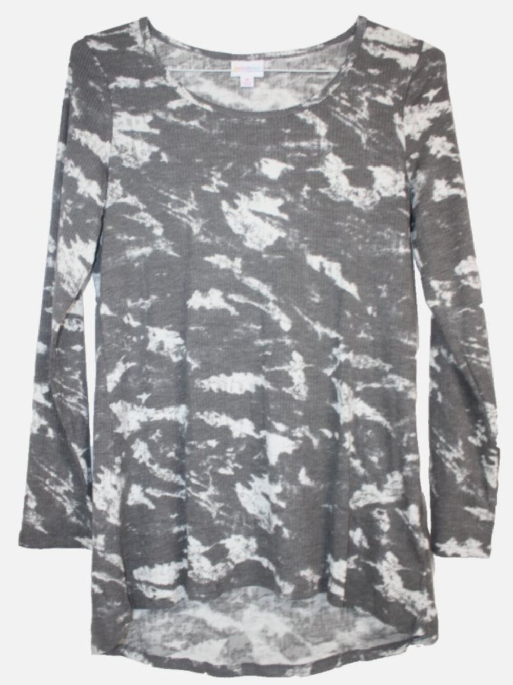 LuLaRoe LYNNAE Women's Shirt Top NWT Size M Medium Gray White Pattern Knit